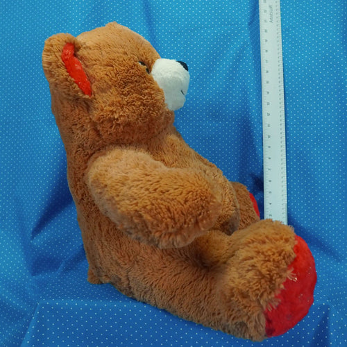 Brown Bear With Red Accents