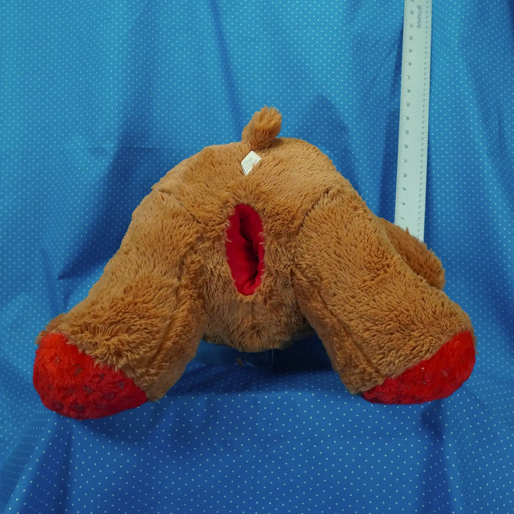 Brown Bear With Red Accents