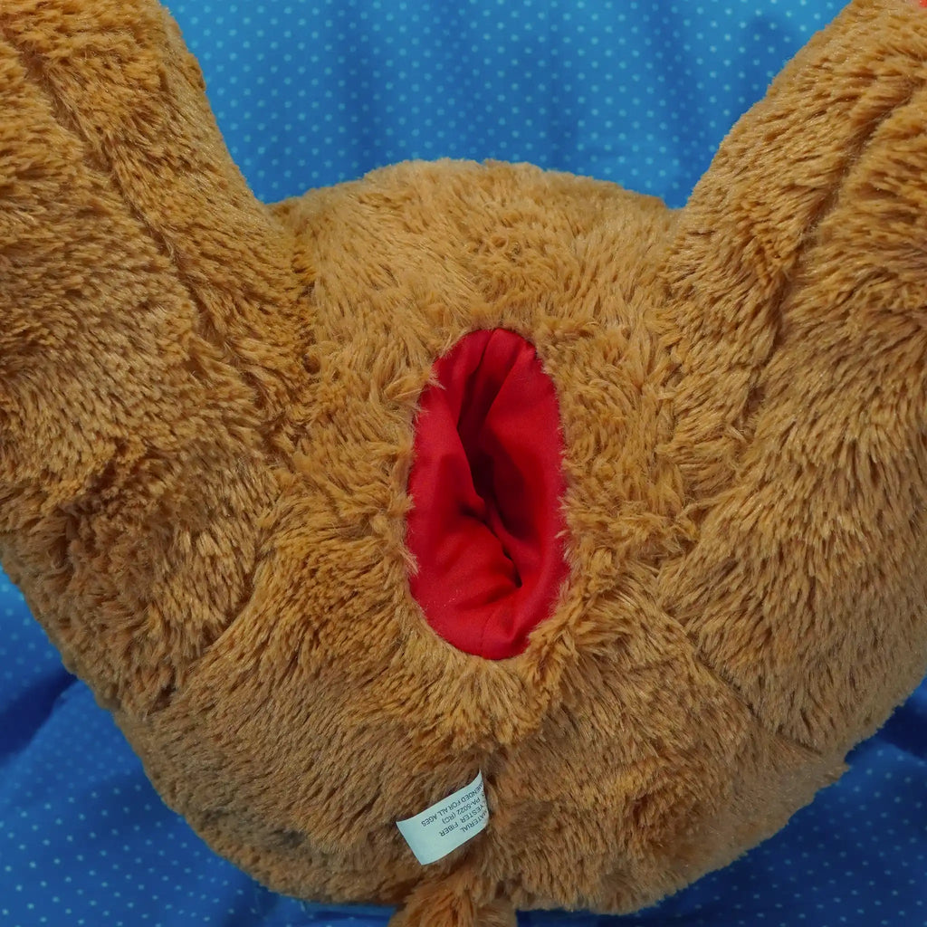 Brown Bear With Red Accents