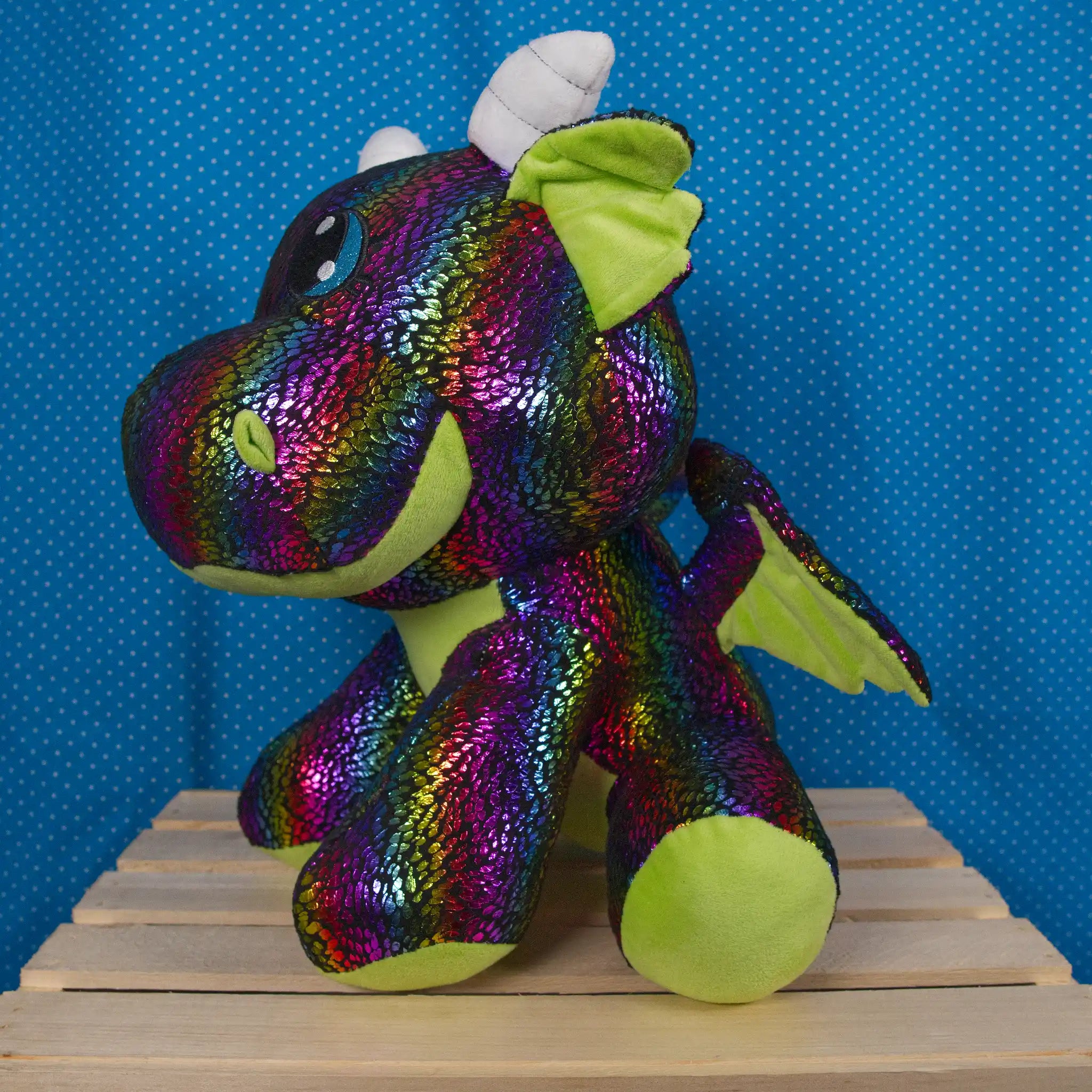 Metalic Rainbow Disco Dragon